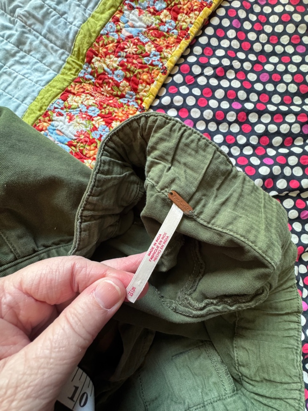 ๐ Free People Olive Wide-Leg Cotton Trousers - Picture 3 of 6